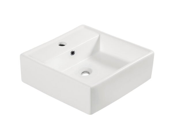 Larx waskom 38,5 x 38,5 x 13 cm keramiek glans wit - Waskommen | Lapy