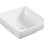 Piazza waskom vierkant 40 x 40 x 15 cm keramiek glans wit - Waskommen | Lapy