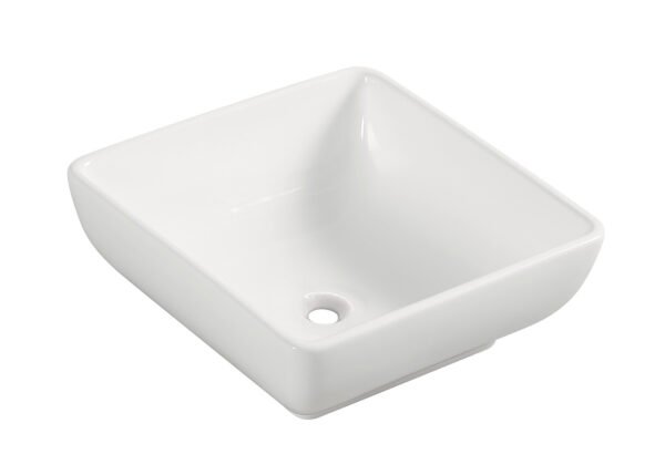 Piazza waskom vierkant 40 x 40 x 15 cm keramiek glans wit - Waskommen | Lapy