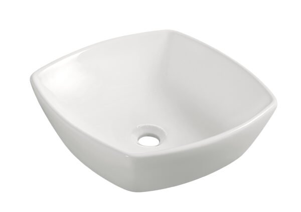 Plaza waskom vierkant 42 x 42 x 13,5 cm keramiek glans wit - Waskommen | Lapy