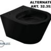 Vesta wandcloset rimless mat zwart - Wandclosets zonder toiletzitting | Lapy