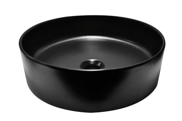Link waskom rond 40 x 12 cm keramiek mat zwart - Waskommen | Lapy