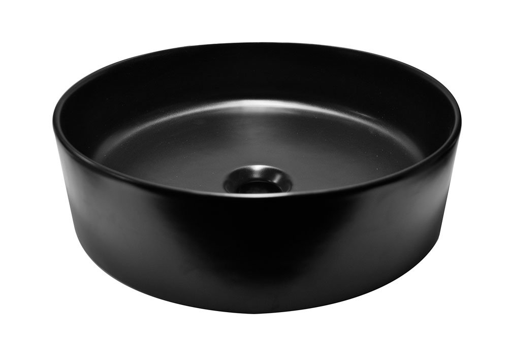 Link waskom rond 40 x 12 cm keramiek mat zwart
