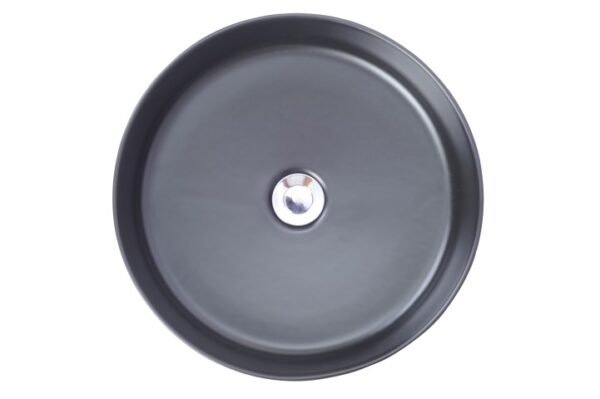 Link waskom rond 40 x 12 cm keramiek mat zwart - Waskommen | Lapy