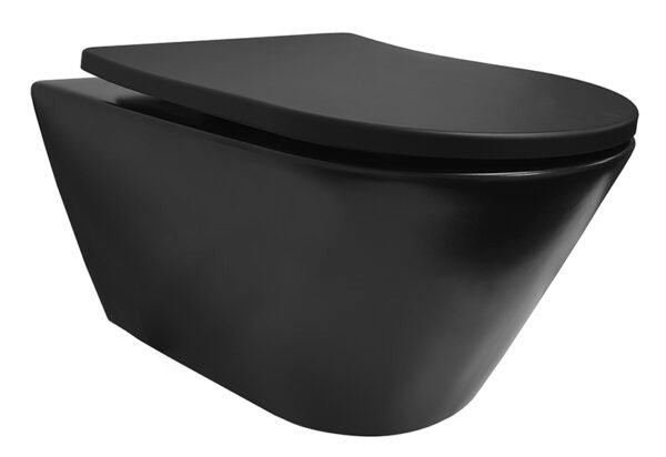 Stereo wandcloset rimless met Shade slim toiletzitting softclose en quick release mat zwart | Lapy
