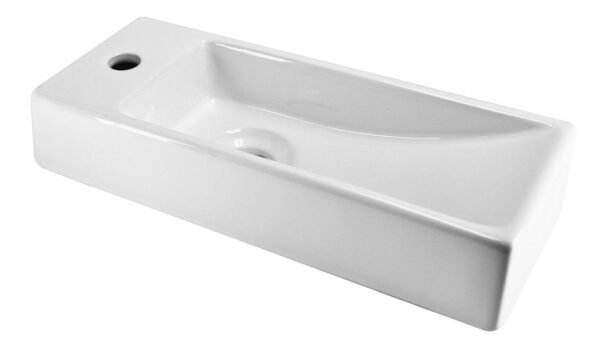 Trim mini fontein links 38 x 14 x 8 cm keramiek glans wit - Fonteinen | Lapy