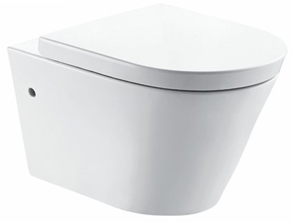 Flow wandcloset rimless met nano coating met Flow toiletzitting softclose en quick release glans wit