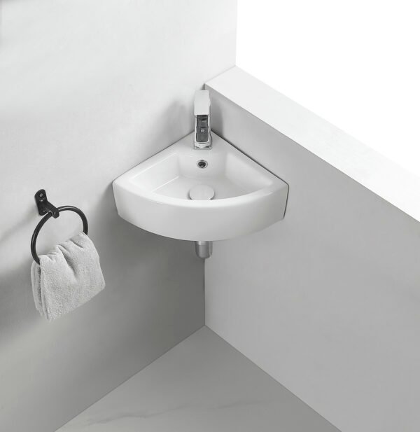 Pallas hoekfontein 44,5 x 32,5 x 13 cm keramiek glans wit - Fonteinen | Lapy