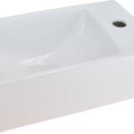 Rhea XXS fontein rechts 30,5 x 18 x 11 cm keramiek glans wit - Fonteinen | Lapy