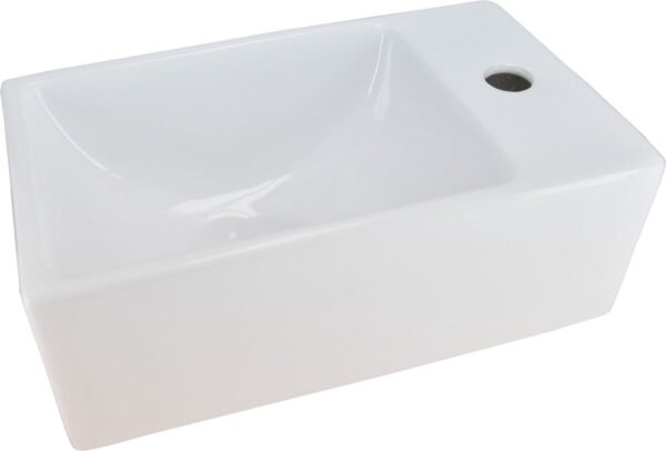 Rhea XXS fontein rechts 30,5 x 18 x 11 cm keramiek glans wit - Fonteinen | Lapy