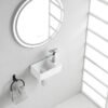 Rhea XXS fontein rechts 30,5 x 18 x 11 cm keramiek glans wit - Fonteinen | Lapy