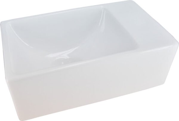 Rhea XXS fontein zonder kraangat rechts 30,5 x 18 x 11 cm keramiek glans wit - Fonteinen | Lapy