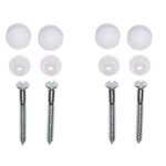 Potschroevenset zonder plug 4 stuks verzinkt 6 x 60 mm afdekdop wit - Bevestigingsets closets en reservoirs | Lapy