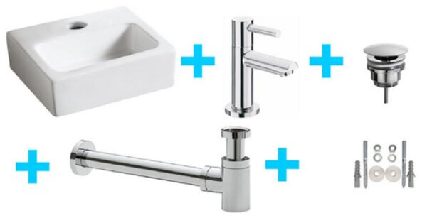 one-pack Leto fontein + Amador toiletkraan chroom - Complete fonteinsets | Lapy