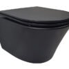 Vesta wandcloset rimless met Flatline toiletzitting softclose en quick release mat zwart | Lapy