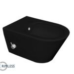 Stereo wandcloset rimless met bidetkraan koudwater mat zwart - Toiletten | Lapy