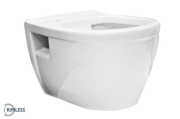 Prio wandcloset rimless glans wit - Wandclosets zonder toiletzitting | Lapy