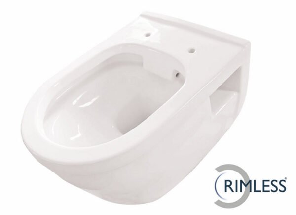 Prio wandcloset rimless glans wit - Wandclosets zonder toiletzitting | Lapy