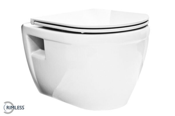Prio wandcloset rimless glans wit - Wandclosets zonder toiletzitting | Lapy