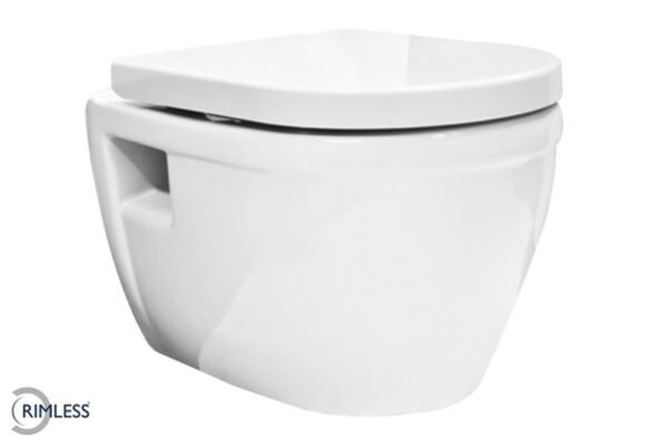 Prio wandcloset rimless glans wit - Wandclosets zonder toiletzitting | Lapy