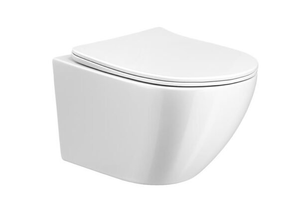 Nibiru rimless wandcloset met toiletzitting softclose en quick release glans wit | Lapy