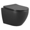 Nibiru rimless wandcloset met toiletzitting softclose en quick release mat zwart | Lapy