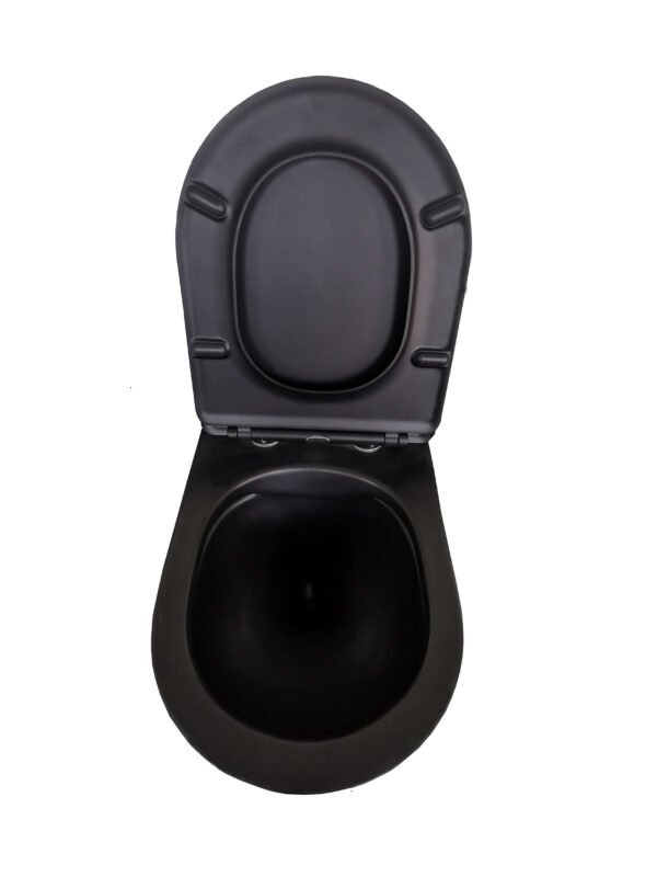 Nibiru rimless wandcloset met toiletzitting softclose en quick release mat zwart | Lapy