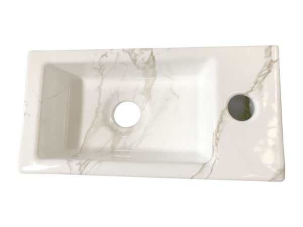 Rhea S mini fontein rechts 36,5 x 18 x 9 cm keramiek carrara - Fonteinen | Lapy