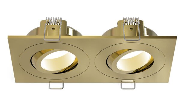 Spotz inbouwspot dubbel dimbaar IP65 geborsteld messing - Verlichting | Lapy