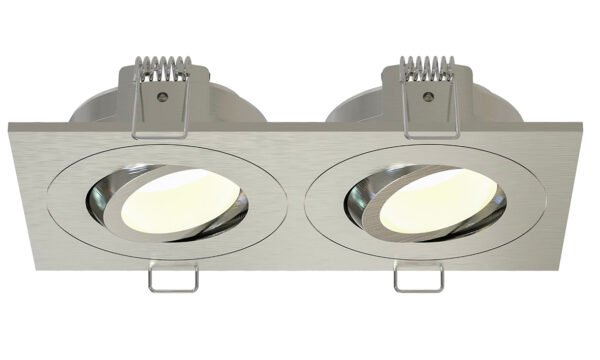 Spotz inbouwspot dubbel dimbaar IP65 geborsteld staal - Verlichting | Lapy
