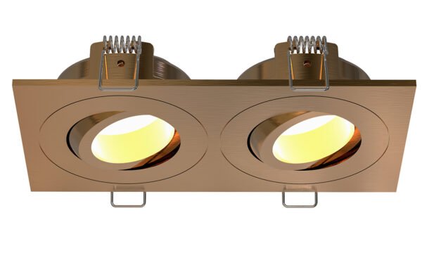 Spotz inbouwspot dubbel dimbaar IP65 geborsteld brons koper - Verlichting | Lapy