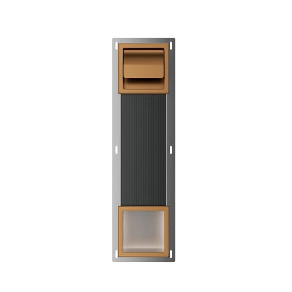 Rocko toiletrolhouder met klep en reserverolhouder inbouw geborsteld brons koper - Inbouwaccessoires | Lapy