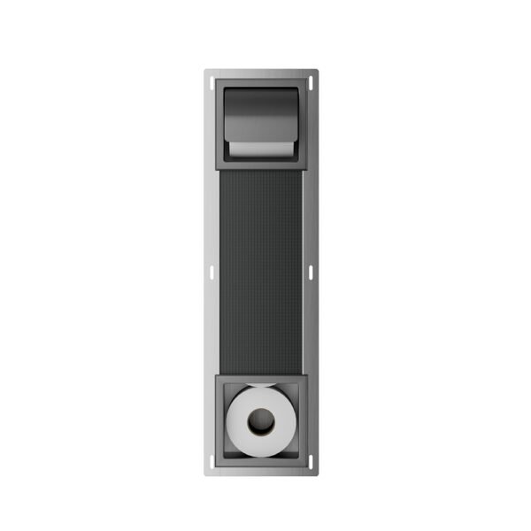 Rocko toiletrolhouder met klep en reserverolhouder inbouw gunmetal - Inbouwaccessoires | Lapy