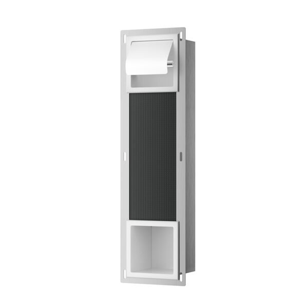 Rocko toiletrolhouder met klep en reserverolhouder inbouw mat wit - Inbouwaccessoires | Lapy