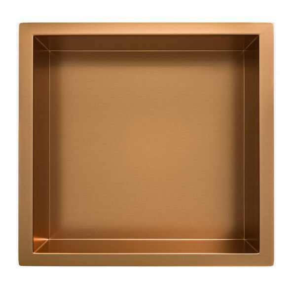 Demis inbouwnis 30 x 30 x 7 cm geborsteld brons koper PVD - Inbouwnissen | Lapy