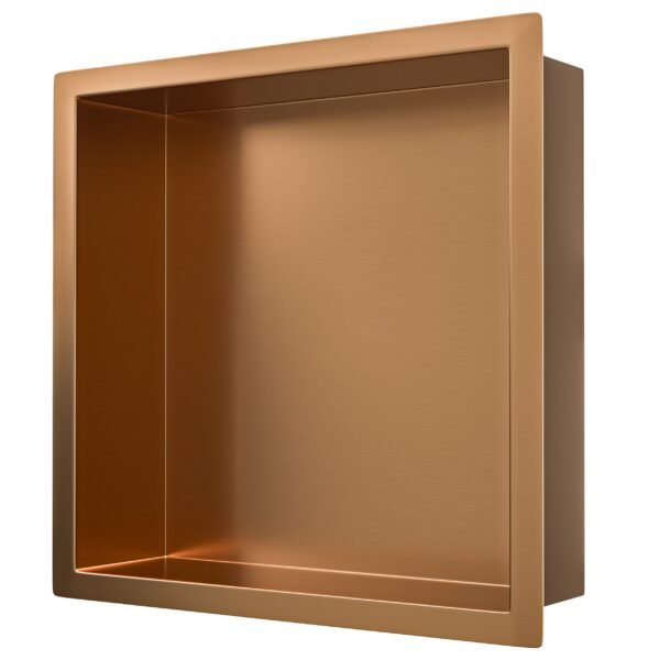 Demis inbouwnis 30 x 30 x 7 cm geborsteld brons koper PVD - Inbouwnissen | Lapy