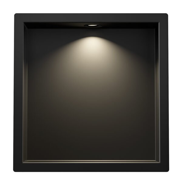 Demis inbouwnis met LED 30 x 30 x 7 cm mat zwart - Inbouwnissen | Lapy