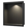 Demis inbouwnis met LED 30 x 30 x 7 cm mat zwart - Inbouwnissen | Lapy