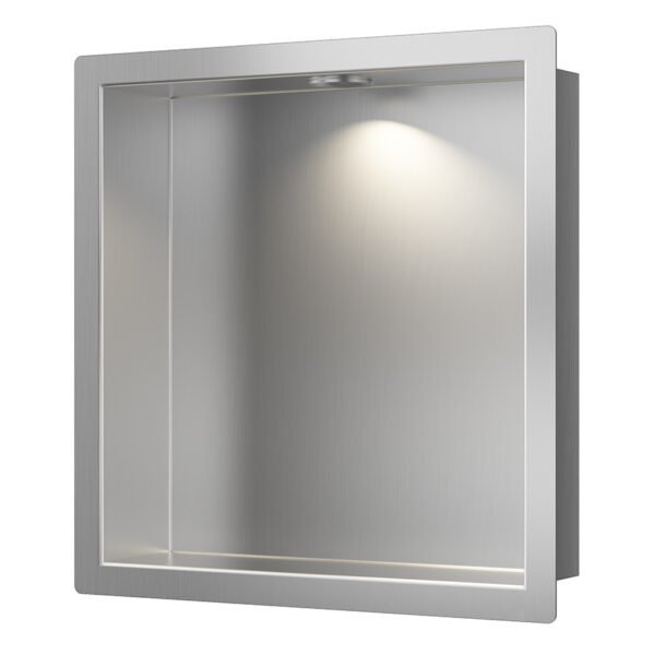 Demis inbouwnis met LED 30 x 30 x 7 cm RVS - Inbouwnissen | Lapy