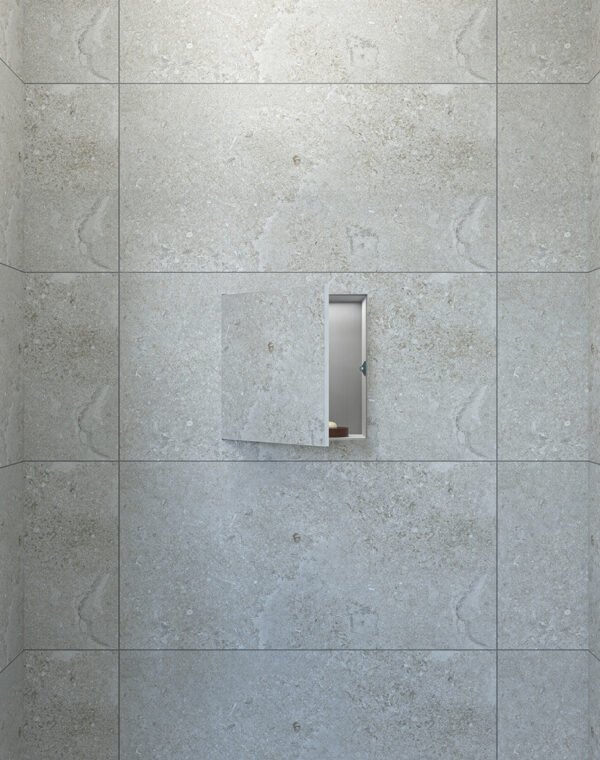 Demis inbouwnis betegelbaar 30 x 30 x 14 cm RVS
