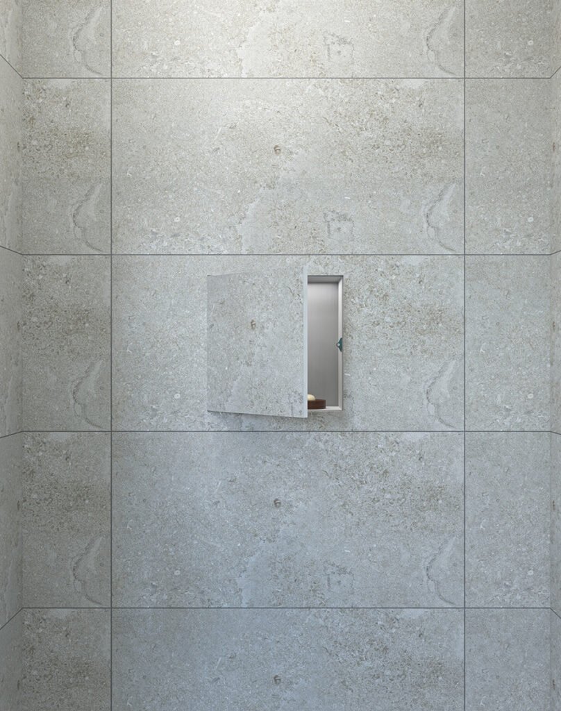 Demis inbouwnis betegelbaar 30 x 30 x 14 cm RVS