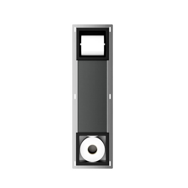 Rocko toiletrolhouder zonder klep en reserverolhouder inbouw mat zwart - Inbouwaccessoires | Lapy