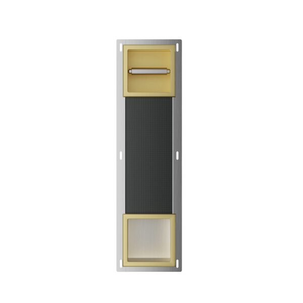 Rocko toiletrolhouder zonder klep en reserverolhouder inbouw geborsteld messing - Inbouwaccessoires | Lapy