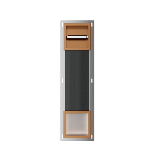 Rocko toiletrolhouder zonder klep en reserverolhouder inbouw geborsteld brons koper - Inbouwaccessoires | Lapy