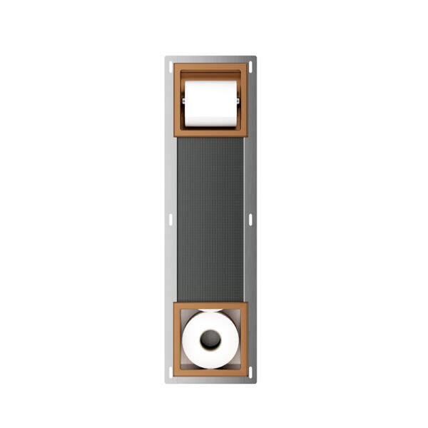 Rocko toiletrolhouder zonder klep en reserverolhouder inbouw geborsteld brons koper - Inbouwaccessoires | Lapy