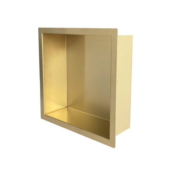 Demis inbouwnis 30 x 30 x 7 cm geborsteld messing PVD - Inbouwnissen | Lapy