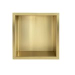 Demis inbouwnis 30 x 30 x 10 cm geborsteld messing PVD - Inbouwnissen | Lapy