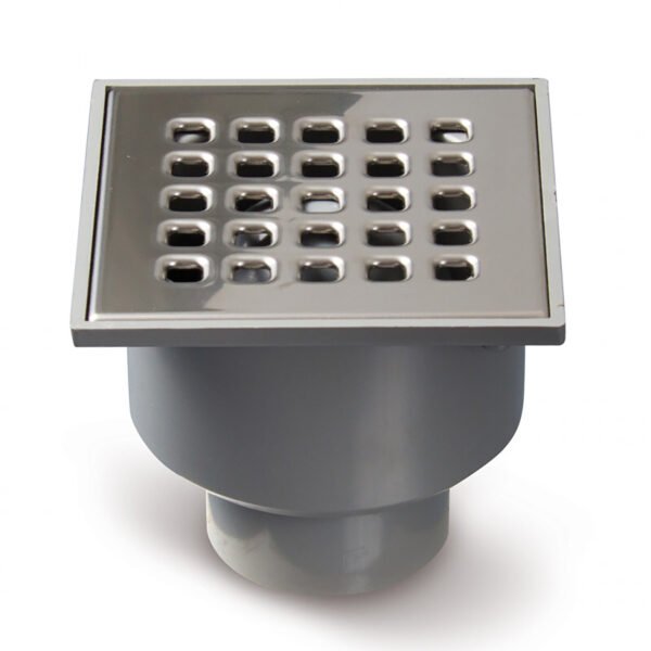 Doucheput 105 x 105 mm met onderuitloop RVS - Doucheputten | Lapy