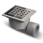 Doucheput 105 x 105 mm zijuitloop RVS - Doucheputten | Lapy