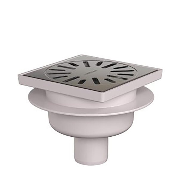 Doucheput 15 x 15 cm met onderuitloop RVS - Doucheputten | Lapy